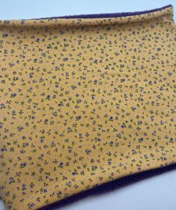 Alternative view of Yellow and Tiny Purple Fleece Lined Neckwarmer