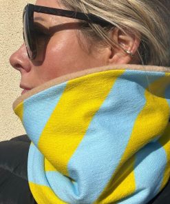 Yellow and Sky Blue Fleece Lined Neckwarmer
