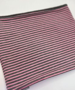 Alternative view of Grey and Candy Pink Stripe Fleece Lined Neckwarmer
