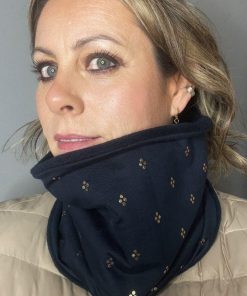 Navy and Gold Fleece Lined Neckwarmer
