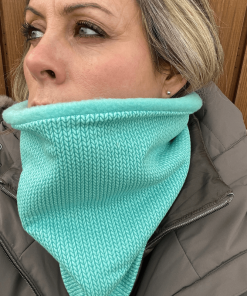 Turquoise Knit Look Lined Neckwarmer