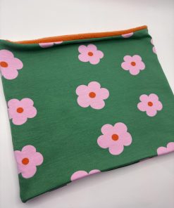 Alternative view of Green and Pink Flowers Fleece Lined Neckwarmer