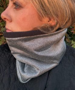 Silver Metallic Fleece Lined Neckwarmer