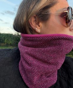 Magenta Metallic Honeycomb Knit Fleece Lined Neckwarmer