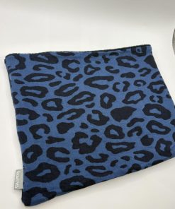 Alternative view of Navy and Blue Animal Print Fleece Lined Neckwarmer