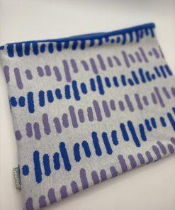 Alternative view of Pink and Purple Lines on Cream Fleece Lined Neckwarmer