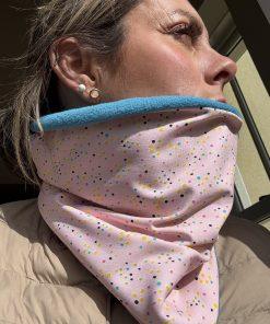 Baby Pink and Turquoise Sprinkles Fleece Lined Neckwarmer
