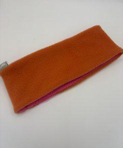 Alternative view of Orange and Pink Fleece Reversible Headband