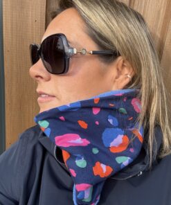 Navy and Coloured Rocks Fleece Lined Neckwarmer