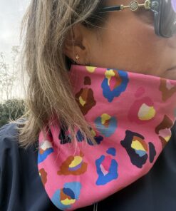 Pink Multicolour Animal Print Fleece Lined Neckwarmer
