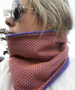 Purple and Orange Tiny Triangle Fleece Lined Neckwarmer