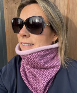 Purple and Pink Geometric Fleece Lined Neckwarmer