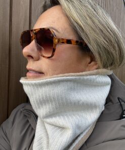 Cream with Gold Thread Fleece Lined Neckwarmer