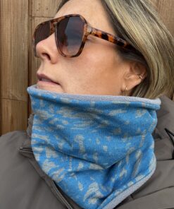 Blue and Grey Fleece Lined Neckwarmer