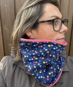 Navy and Coloured Balloon Fleece Lined Neckwarmer