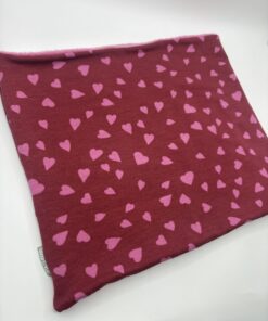 Wine with Pink Hearts Fleece Lined Neckwarmer - Image 2