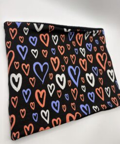 Alternative view of Black Orange and Blue Hearts Fleece Lined Neckwarmer