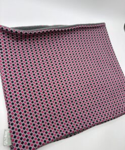 Pink and Grey Tiny Triangles Fleece Lined Neckwarmer - Image 2