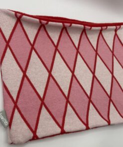 Alternative view of Red and Pink Diamond Argyle Fleece Lined Neckwarmer