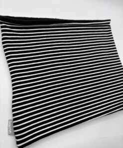 Alternative view of Black and White Striped Fleece Lined Neckwarmer