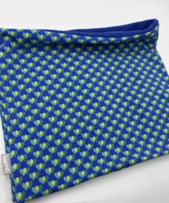 Blue and Green Tiny Hearts Fleece Lined Neckwarmer - Image 2