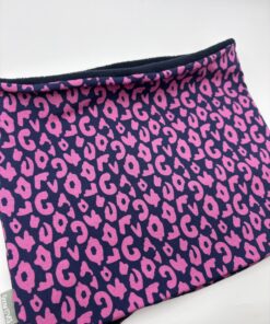 Navy and Pink Animal Print Fleece Lined Neckwarmer - Image 2