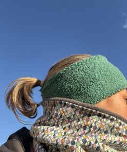 Green Teddy and Grey Fleece Reversible Headband