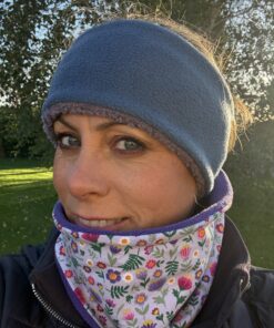 Purple Teddy and Denim Fleece Reversible Headband - Image 4