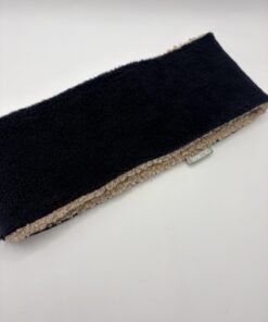 Alternative view of Beige Teddy and Navy Fleece Reversible Headband