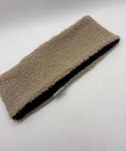 Beige Teddy and Navy Fleece Reversible Headband - Image 4