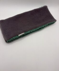 Green Teddy and Grey Fleece Reversible Headband - Image 3