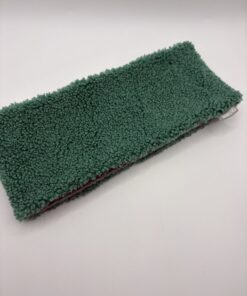 Alternative view of Green Teddy and Grey Fleece Reversible Headband
